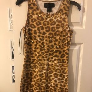 Gold Studded Animal print Dress